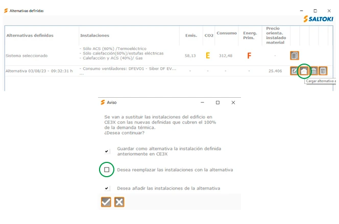4. Cargar alternativas